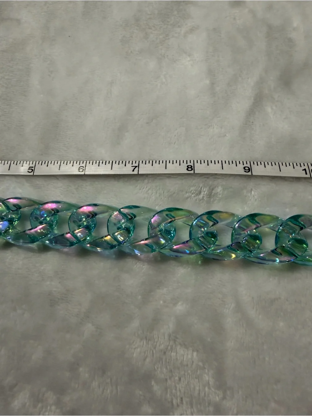 Iridescent Aqua Blue Purse/Bag Charm Chain